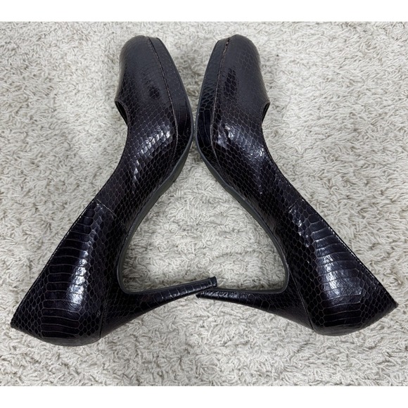 Christian Siriano Women's Brown Snake Embossed Stiletto Platform Heels Size 13 - Picture 7 of 14